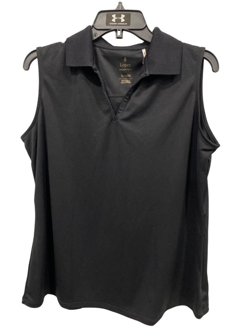 Nancy Lopez Luster Golf Polo Shirt XL Sleeveless Black Desert Dry Athleisure NEW